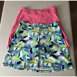 Escape by Habitat Skirt Skort LOT of TWO Womens Medium Pink Blue‎ Coastal Beach